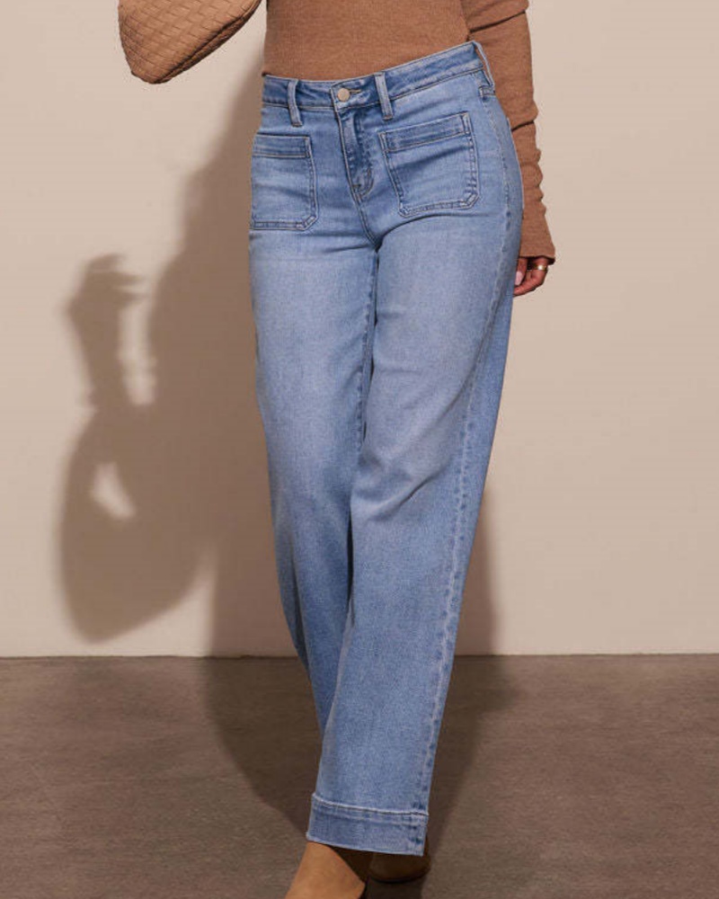 Astylish Women's Wide Leg Jeans High Waisted Stretchy Straight Leg Jeans Loose Trendy Denim Pants with Pocket