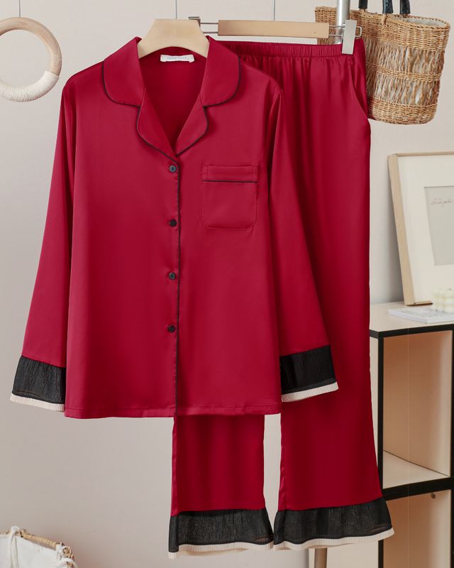 Ice Silk Cool Thin Home Pajamas Set