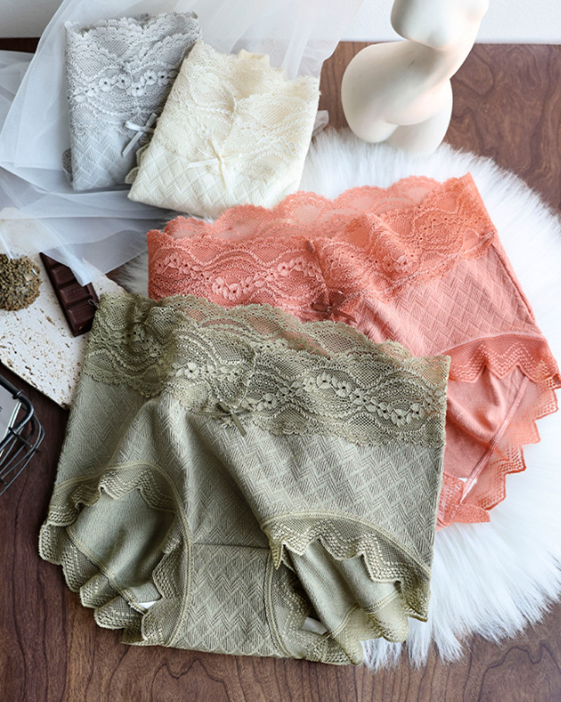Lyocell Lace High-Waisted Antibacterial Panties