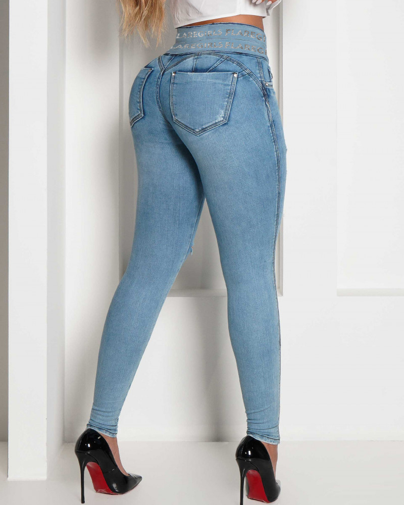 Skinny Ripped Jeans for Women High Waisted Stretch Butt Lifting Jeans