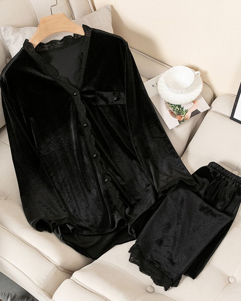 Gold Velvet Pajama Set