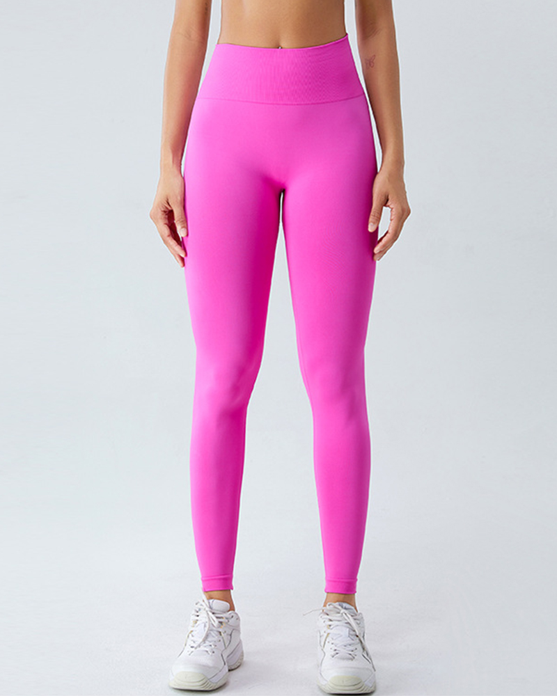 Peach Hip-Lifting Seamless Sports Leggings