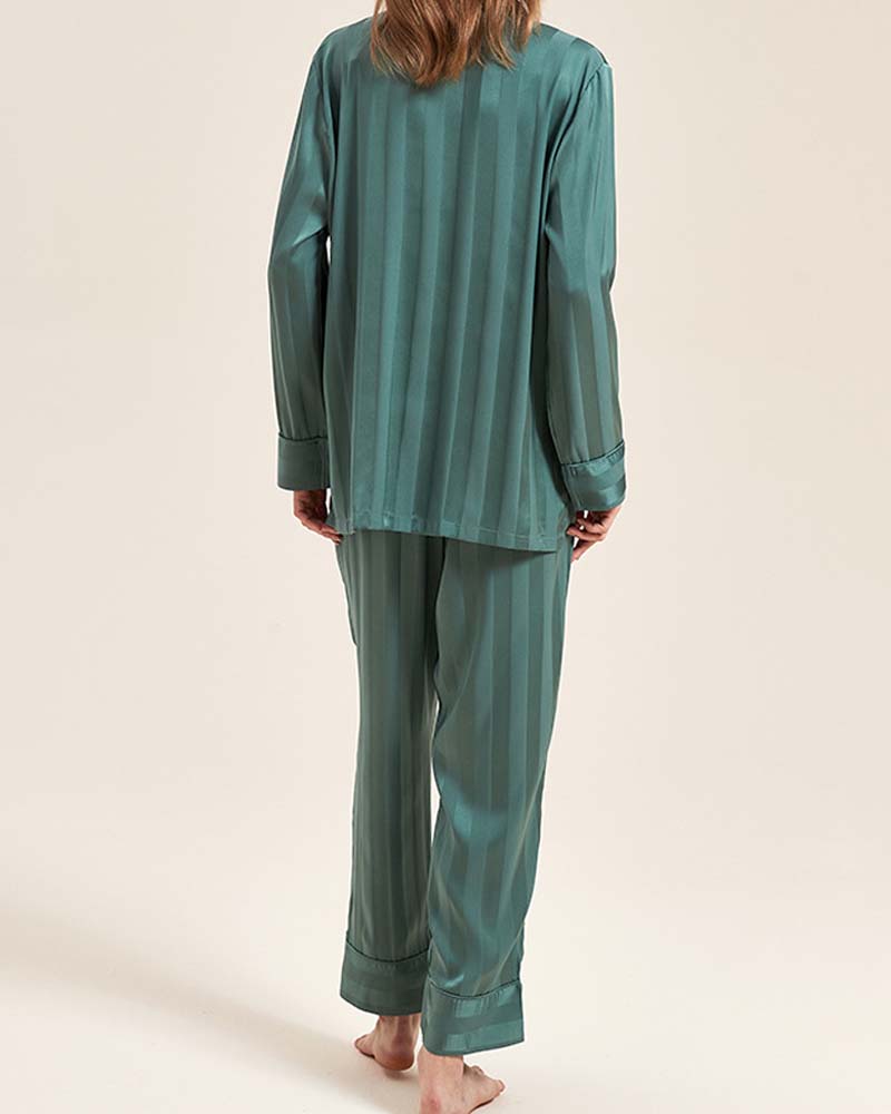 Fine Double Sided Jacquard Striped Silk Loungewear