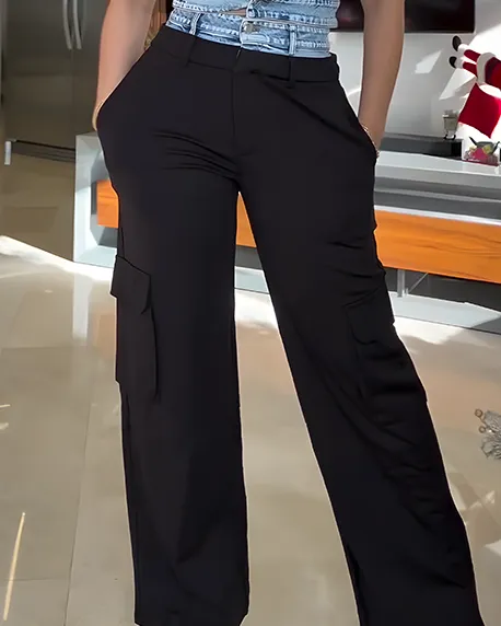 Women's Sleeveless Slim Fit Wide Leg 2-Piece Set